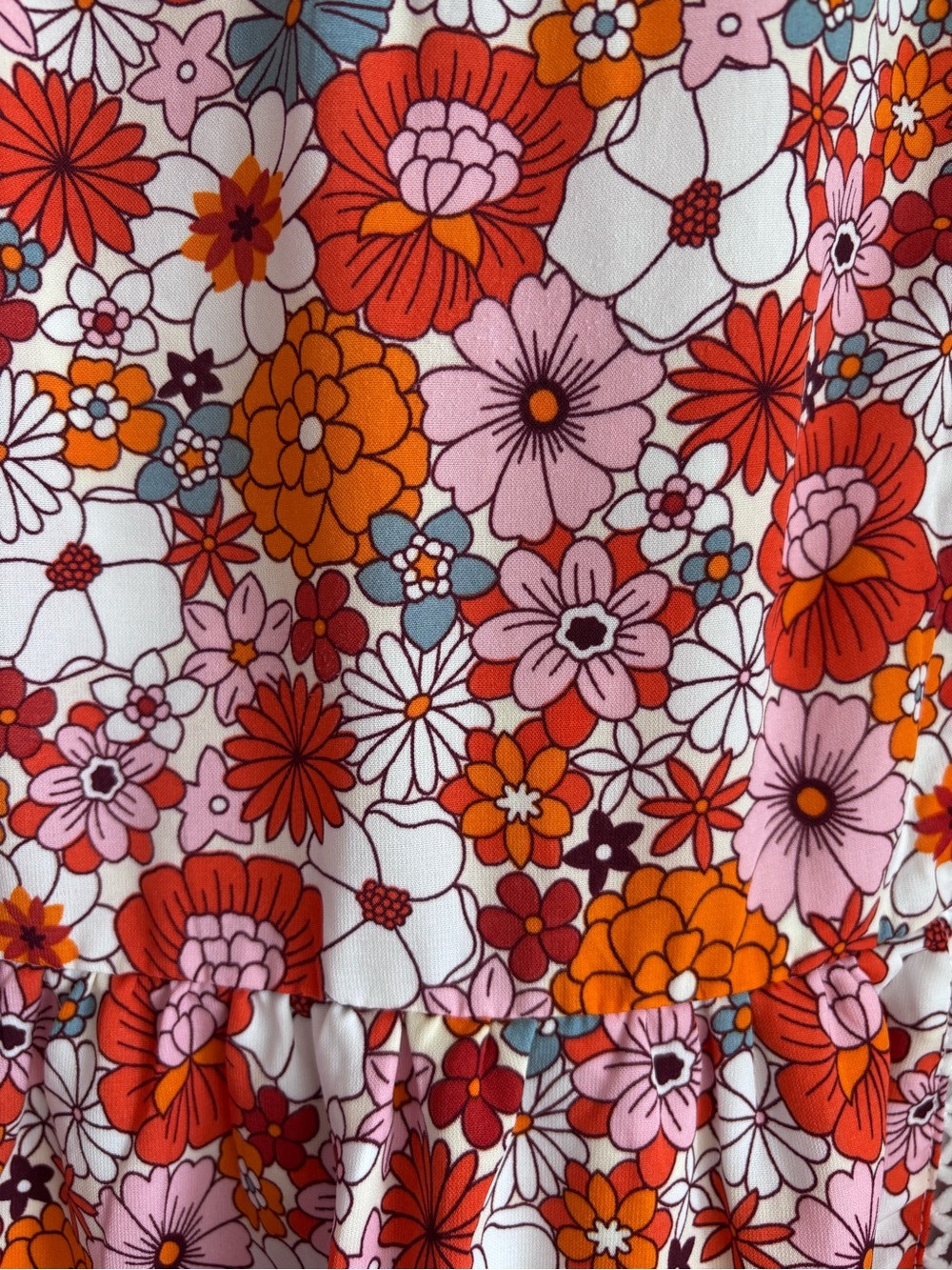 Boho Floral V-Neck Prairie Mini Dress Indie Cottagecore XL - Picture 11 of 13